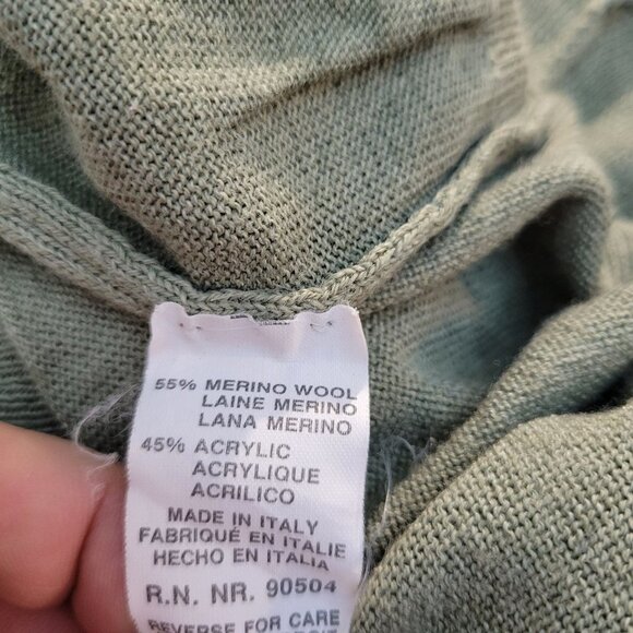 Franco Rossi Men's XXL Merino Wool Blend Made In Italy Green LS Sweater - Picture 5 of 9